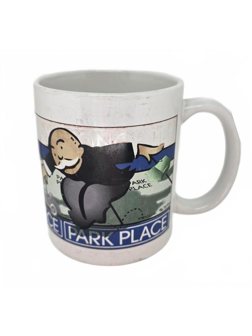 Vintage 1998 Monopoly Park Place Ceramic Coffee Mug Rich Uncle Pennybags READ
